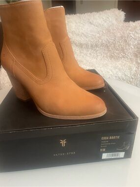 Frye Tan Leather Ankle Booties